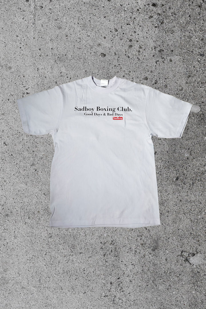 Sadboy Boxing Club white heavyweight cotton shirt, boxing club back print